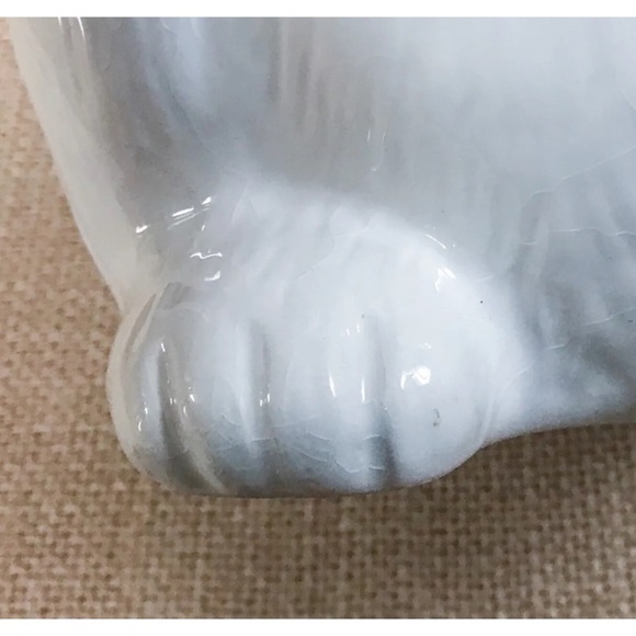 White Bunny Ceramic Pitcher Vase Rabbit Tulip Kitsch Whimsical Novelty Cute Fun - Picture 7 of 11